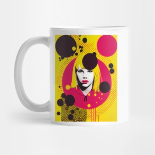 Abstract pop art style young woman portrait Mug